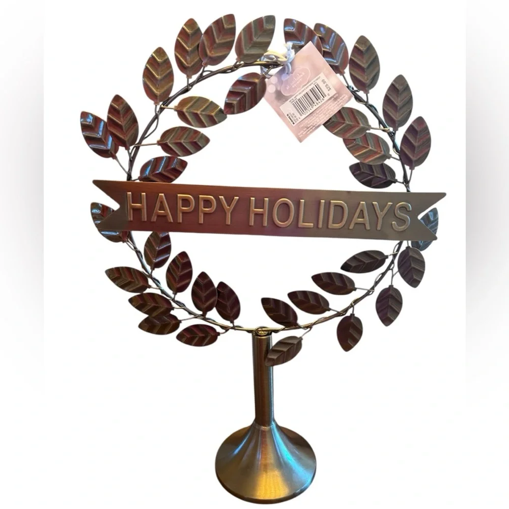 St Nicholas Square Kohls Elegant Holiday Wreath with metal stand